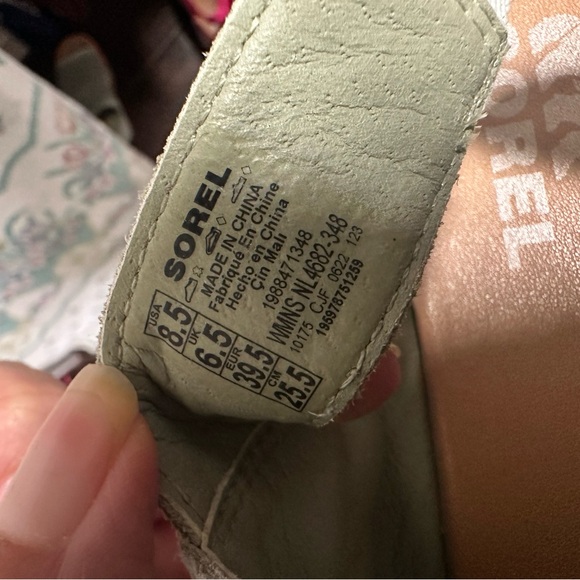 SOREL Joanie III Slingback Wedge Sandals Size 8.5 in Mint Color - Picture 6 of 10